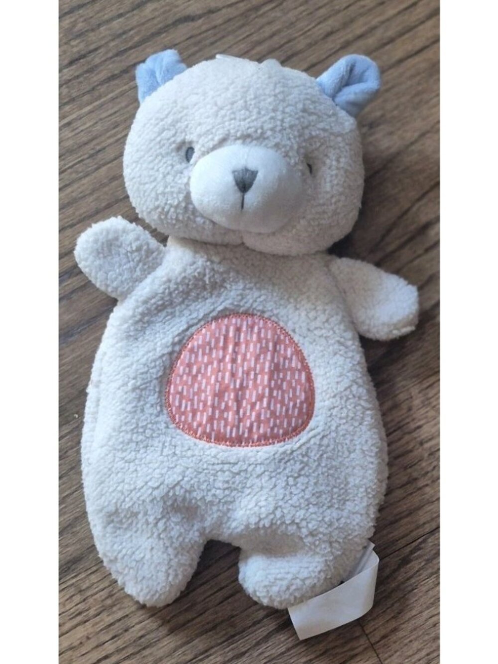 Ingenuity Bean Bag Flat Lovey Plush, Nate the Bear 12" Sewn Eyes